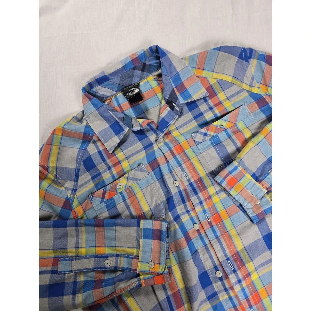 The North Face Shirt Mens Large Multicolor Plaid Button Down Long Sleeve Outdoor